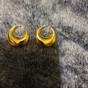 18k gold plated chunky hoops